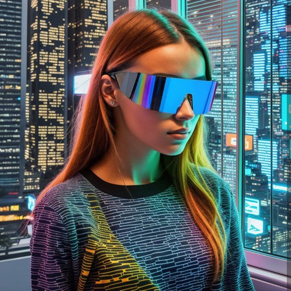 Oversized blue mirror women's sunglasses - Picture 2 of 5